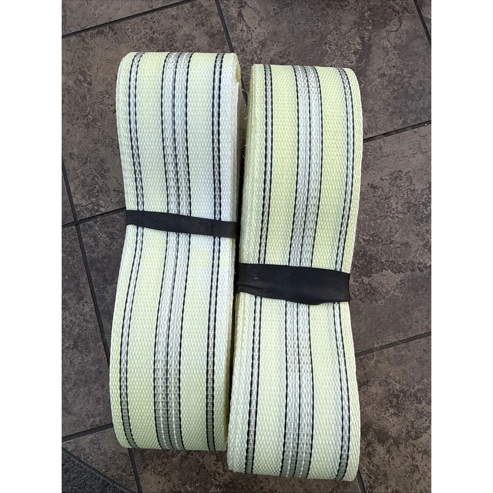 140 Feet of Vintage Lawn Chair Webbing Re-Web Yellow White Stripe Chaise Lounge
